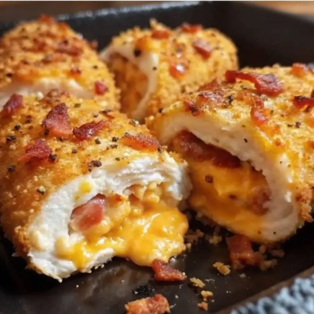 Ooey-Gooey Cheddar Bacon Ranch Stuffed Chicken