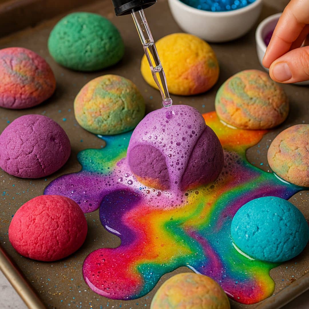 Fizzy Rainbow Rocks Experiment